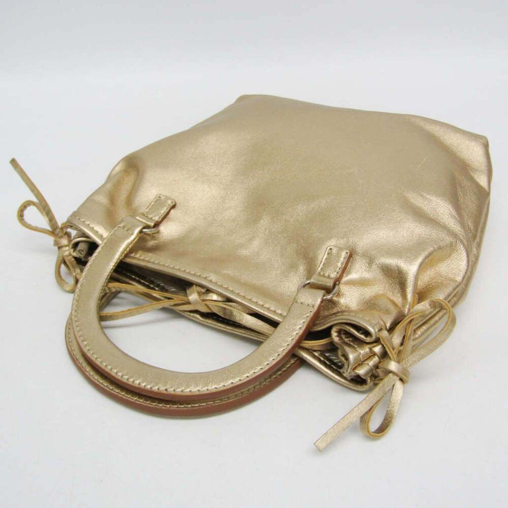 PRADA Gold Leather Shoulder Bag - Picture 7 of 14